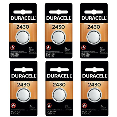 Duracell DL2430 3V Lithium Coin Cell Battery, 6 Pieces